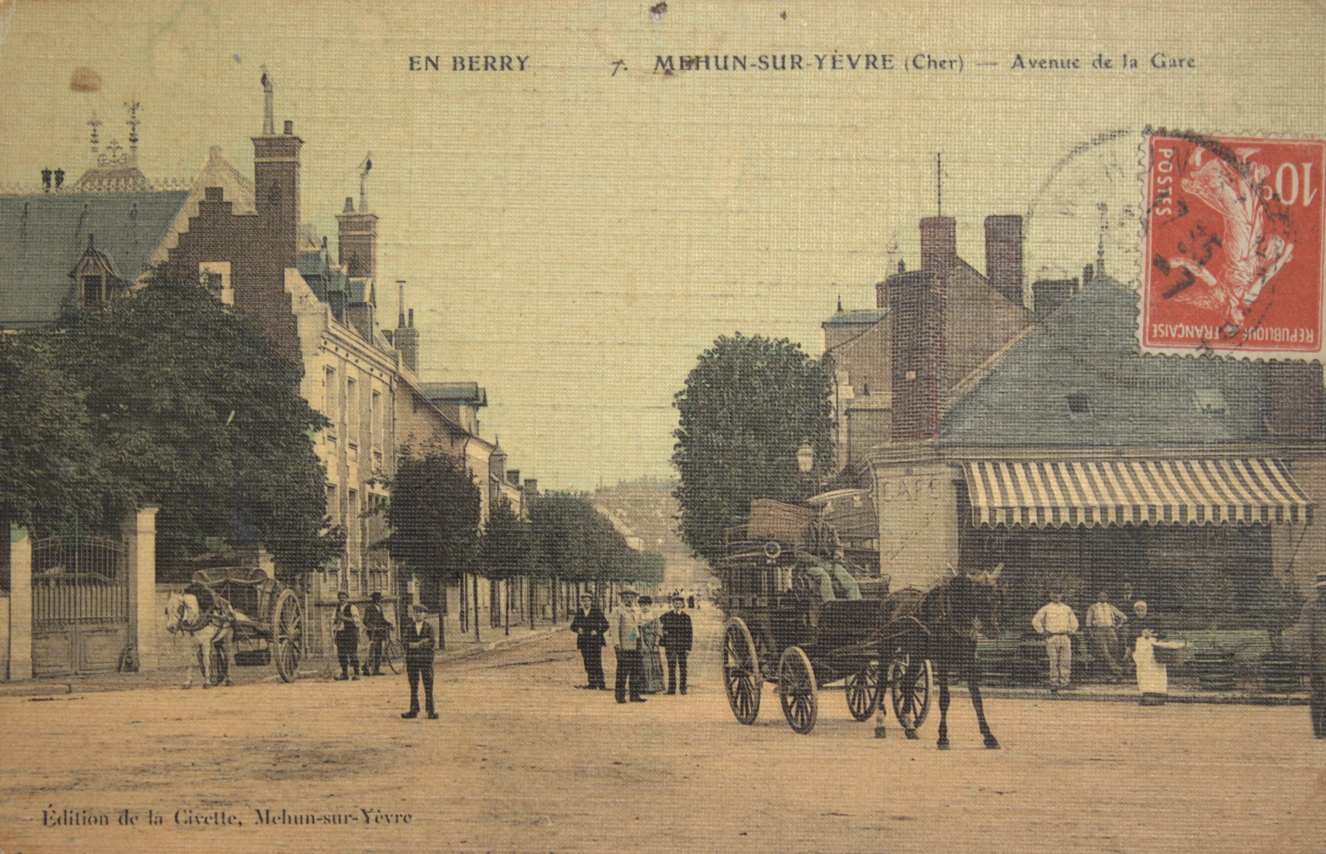 Carte postale - place de la gare