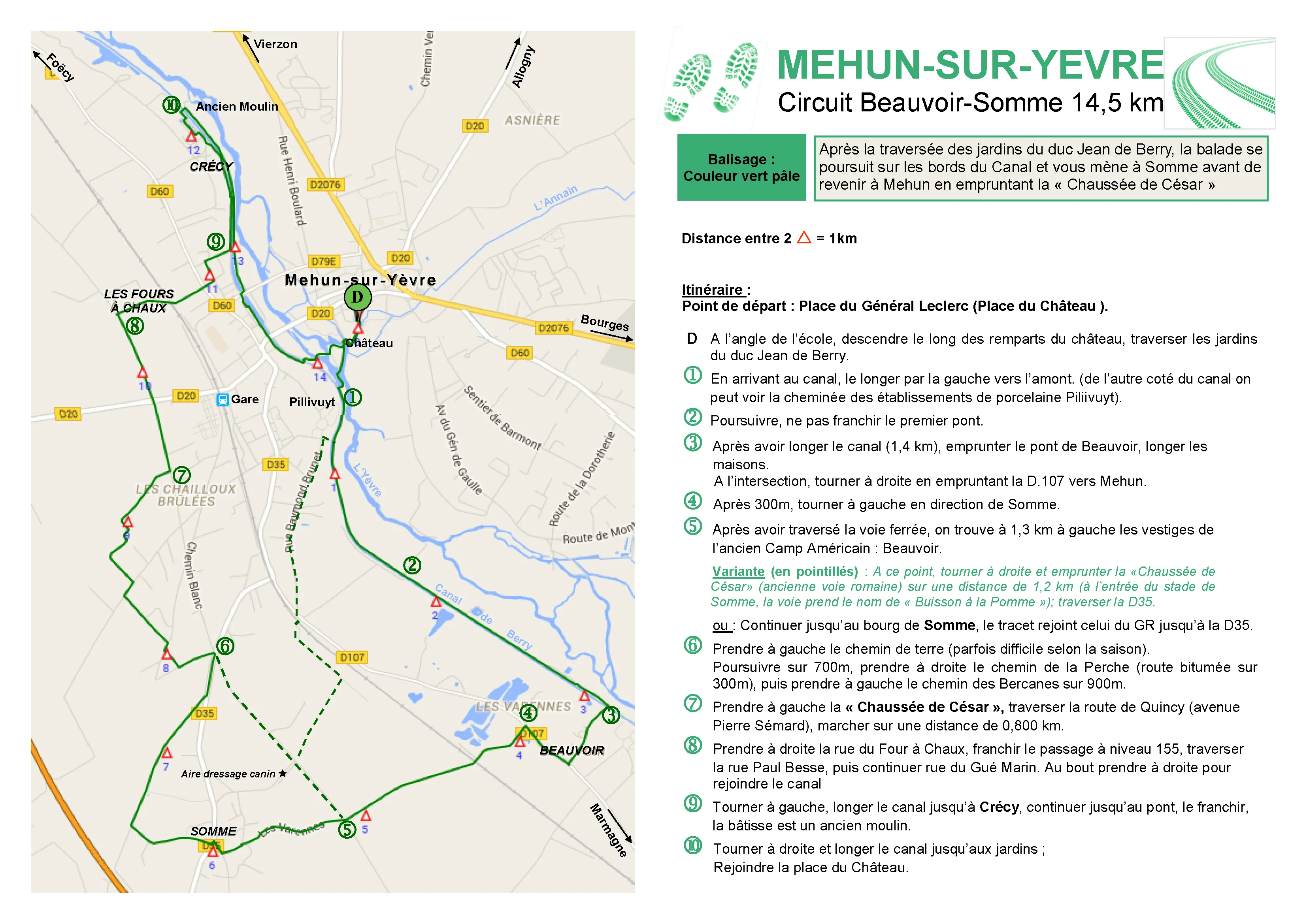 Parcours de randonnée Beauvoir/Somme