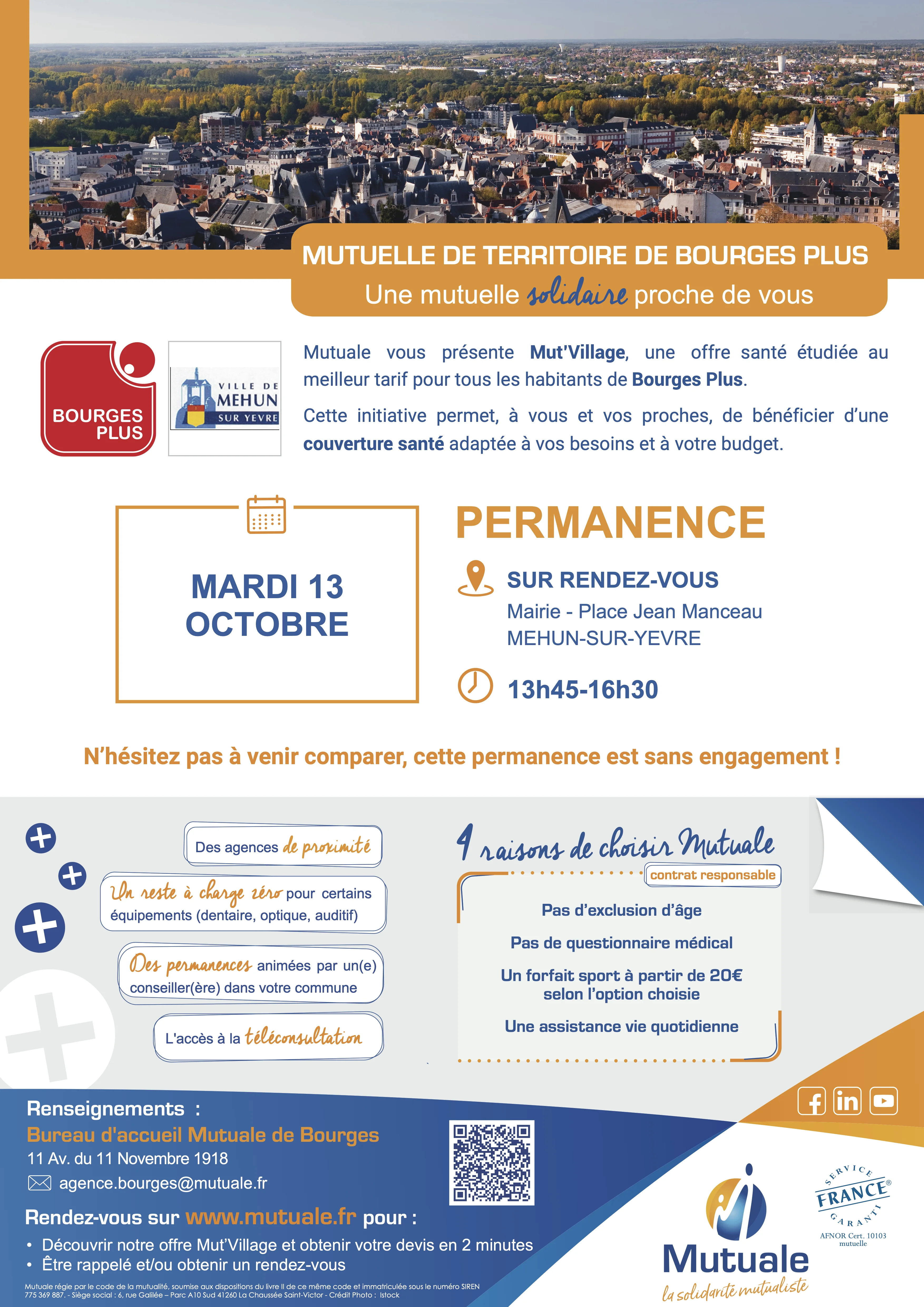 Permanence Mutuale le 13 octobre sur rendez-vous